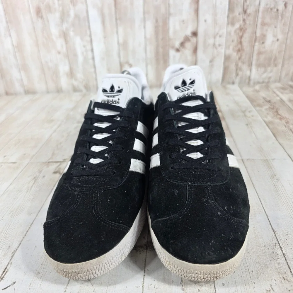 Adidas Gazelle Mens Black White Suede Low Top Sneakers‎ BB5476 Size 8